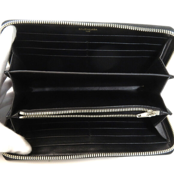 Balenciaga Logo Leather Long Wallet Motif - Picture 4 of 8